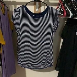 Navy blue striped shirt